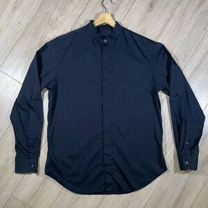 Giorgio Armani Collarless, Hidden Button Dress Shirt